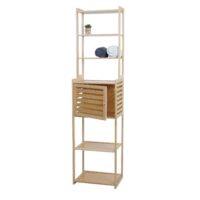 Bambus Regal Badschrank Badezimmerschrank Staufächer 165x42x30cm