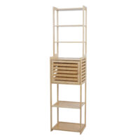 Bambus Regal Badschrank Badezimmerschrank Staufächer 165x42x30cm