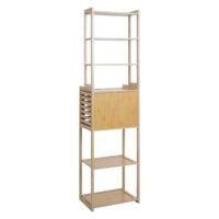 Bambus Regal Badschrank Badezimmerschrank Staufächer 165x42x30cm