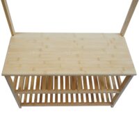 Bambus Standgarderobe Garderobenständer Schuhregal Sitzbank 170x70x31cm
