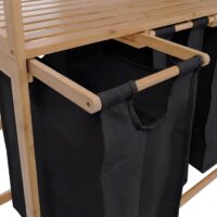 Bambus Wäschesammler Wäschekorb Regal Organizer 125x80x40cm schwarz