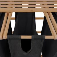 Bambus Wäschesammler Wäschekorb Regal Organizer 125x80x40cm schwarz
