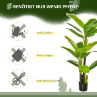 Bananenpflanze Kunstpflanze im Topf für Wohnzimmer Büro 150cm