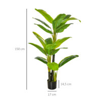 Bananenpflanze Kunstpflanze im Topf für Wohnzimmer Büro 150cm