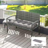 Bankauflage Sitzkissen für Garten Outdoor 105x46x12cm grau