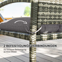 Bankauflage Sitzkissen für Garten Outdoor 105x46x12cm grau