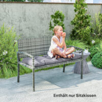 Bankauflage Sitzkissen für Garten Outdoor 105x46x12cm grau