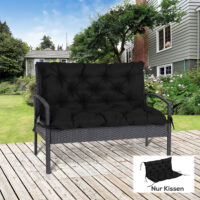 Bankauflage für Gartenbank und Hollywoodschaukel 3 Sitzer schwarz