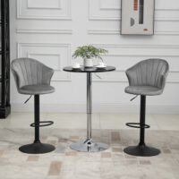 Barhocker 2er-Set drehbar höhenverstellbar Grau – Produktfoto zeigt modernes Design, hochwertige Materialien und funktionale Eigenschaften ideal für Wohn- oder Arbeitsbereiche. Perfekt als Einrichtungsinspiration oder zur Produktpräsentation in einem Onlineshop.