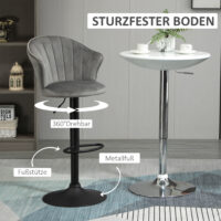 Barhocker 2er-Set drehbar höhenverstellbar Grau – Produktfoto zeigt modernes Design, hochwertige Materialien und funktionale Eigenschaften ideal für Wohn- oder Arbeitsbereiche. Perfekt als Einrichtungsinspiration oder zur Produktpräsentation in einem Onlineshop.