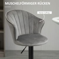 Barhocker 2er-Set drehbar höhenverstellbar Grau – Produktfoto zeigt modernes Design, hochwertige Materialien und funktionale Eigenschaften ideal für Wohn- oder Arbeitsbereiche. Perfekt als Einrichtungsinspiration oder zur Produktpräsentation in einem Onlineshop.