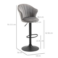 Barhocker 2er-Set drehbar höhenverstellbar Grau – Produktfoto zeigt modernes Design, hochwertige Materialien und funktionale Eigenschaften ideal für Wohn- oder Arbeitsbereiche. Perfekt als Einrichtungsinspiration oder zur Produktpräsentation in einem Onlineshop.