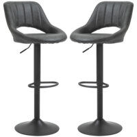 Barhocker 2er-Set höhenverstellbar Lederoptik Grau – Produktfoto zeigt modernes Design, hochwertige Materialien und funktionale Eigenschaften ideal für Wohn- oder Arbeitsbereiche. Perfekt als Einrichtungsinspiration oder zur Produktpräsentation in einem Onlineshop.