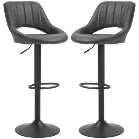Barhocker 2er-Set höhenverstellbar Lederoptik Grau – Produktfoto zeigt modernes Design, hochwertige Materialien und funktionale Eigenschaften ideal für Wohn- oder Arbeitsbereiche. Perfekt als Einrichtungsinspiration oder zur Produktpräsentation in einem Onlineshop.