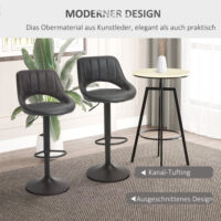 Barhocker 2er-Set höhenverstellbar Lederoptik Grau – Produktfoto zeigt modernes Design, hochwertige Materialien und funktionale Eigenschaften ideal für Wohn- oder Arbeitsbereiche. Perfekt als Einrichtungsinspiration oder zur Produktpräsentation in einem Onlineshop.
