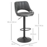 Barhocker 2er-Set höhenverstellbar Lederoptik Grau – Produktfoto zeigt modernes Design, hochwertige Materialien und funktionale Eigenschaften ideal für Wohn- oder Arbeitsbereiche. Perfekt als Einrichtungsinspiration oder zur Produktpräsentation in einem Onlineshop.