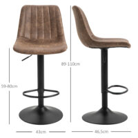 Barhocker 2er-Set höhenverstellbar mit Drehfunktion Braun – Produktfoto zeigt modernes Design, hochwertige Materialien und funktionale Eigenschaften ideal für Wohn- oder Arbeitsbereiche. Perfekt als Einrichtungsinspiration oder zur Produktpräsentation in einem Onlineshop.