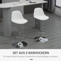 Barhocker 2er-Set höhenverstellbar modern Weiss – Produktfoto zeigt modernes Design, hochwertige Materialien und funktionale Eigenschaften ideal für Wohn- oder Arbeitsbereiche. Perfekt als Einrichtungsinspiration oder zur Produktpräsentation in einem Onlineshop.