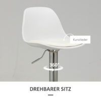 Barhocker 2er-Set höhenverstellbar modern Weiss – Produktfoto zeigt modernes Design, hochwertige Materialien und funktionale Eigenschaften ideal für Wohn- oder Arbeitsbereiche. Perfekt als Einrichtungsinspiration oder zur Produktpräsentation in einem Onlineshop.