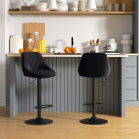Barhocker 2er-Set höhenverstellbar Schwarz – Produktfoto zeigt modernes Design, hochwertige Materialien und funktionale Eigenschaften ideal für Wohn- oder Arbeitsbereiche. Perfekt als Einrichtungsinspiration oder zur Produktpräsentation in einem Onlineshop.