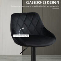 Barhocker 2er-Set höhenverstellbar Schwarz – Produktfoto zeigt modernes Design, hochwertige Materialien und funktionale Eigenschaften ideal für Wohn- oder Arbeitsbereiche. Perfekt als Einrichtungsinspiration oder zur Produktpräsentation in einem Onlineshop.