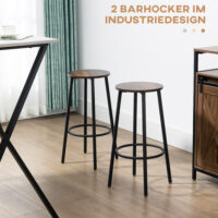 Barhocker 2er-Set Industrial Design stabil Braun – Produktfoto zeigt modernes Design, hochwertige Materialien und funktionale Eigenschaften ideal für Wohn- oder Arbeitsbereiche. Perfekt als Einrichtungsinspiration oder zur Produktpräsentation in einem Onlineshop.