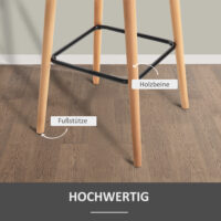 Barhocker 2er-Set mit Fussstütze Leinenbezug Grau – Produktfoto zeigt modernes Design, hochwertige Materialien und funktionale Eigenschaften ideal für Wohn- oder Arbeitsbereiche. Perfekt als Einrichtungsinspiration oder zur Produktpräsentation in einem Onlineshop.