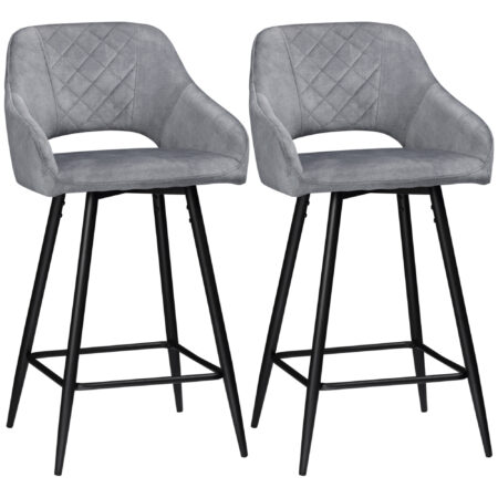 Barhocker 2er-Set mit Fussstütze modern Grau – Produktfoto zeigt modernes Design, hochwertige Materialien und funktionale Eigenschaften ideal für Wohn- oder Arbeitsbereiche. Perfekt als Einrichtungsinspiration oder zur Produktpräsentation in einem Onlineshop.