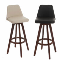 Barhocker 360 drehbar Holz Kunstleder