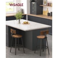 Set aus zwei höhenverstellbaren Barhockern im IndustrialVIBE-Stil mit Metallgestell.