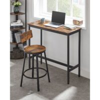 Set aus zwei höhenverstellbaren Barhockern im IndustrialVIBE-Stil mit Metallgestell.