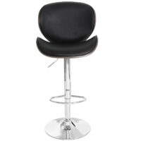 Barhocker Barstuhl Bugholz Retro-Design Holz Kunstleder grau