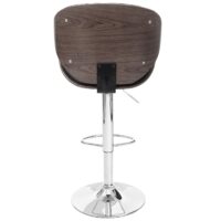 Barhocker Barstuhl Bugholz Retro-Design Holz Kunstleder grau