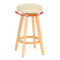 Barhocker Barstuhl Tresenhocker Holz Kunstleder drehbar creme