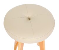 Barhocker Barstuhl Tresenhocker Holz Kunstleder drehbar creme