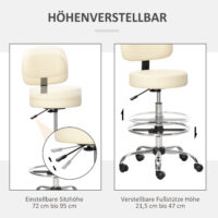 Barhocker drehbar höhenverstellbar Beige – Produktfoto zeigt modernes Design, hochwertige Materialien und funktionale Eigenschaften ideal für Wohn- oder Arbeitsbereiche. Perfekt als Einrichtungsinspiration oder zur Produktpräsentation in einem Onlineshop.