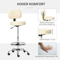 Barhocker drehbar höhenverstellbar Beige – Produktfoto zeigt modernes Design, hochwertige Materialien und funktionale Eigenschaften ideal für Wohn- oder Arbeitsbereiche. Perfekt als Einrichtungsinspiration oder zur Produktpräsentation in einem Onlineshop.