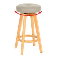 Barhocker Barstuhl Tresenhocker Holz Kunstleder drehbar taupe
