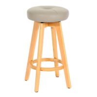 Barhocker Barstuhl Tresenhocker Holz Kunstleder drehbar taupe