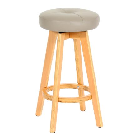 Barhocker Barstuhl Tresenhocker Holz Kunstleder drehbar taupe