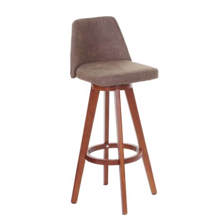 Barhocker Barstuhl Tresenhocker Holz Textil drehbar Vintage braun