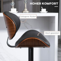 Barhocker höhenverstellbar Kunstleder mit Drehfunktion Schwarz – Produktfoto zeigt modernes Design, hochwertige Materialien und funktionale Eigenschaften ideal für Wohn- oder Arbeitsbereiche. Perfekt als Einrichtungsinspiration oder zur Produktpräsentation in einem Onlineshop.