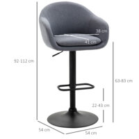 Barhocker höhenverstellbar mit Lehne & Fussstütze Grau – Produktfoto zeigt modernes Design, hochwertige Materialien und funktionale Eigenschaften ideal für Wohn- oder Arbeitsbereiche. Perfekt als Einrichtungsinspiration oder zur Produktpräsentation in einem Onlineshop.