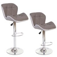 Barhocker Barstuhl Tresenhocker höhenverstellbar Kunstleder taupe-grau