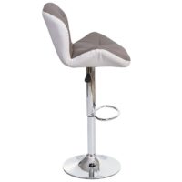 Barhocker Barstuhl Tresenhocker höhenverstellbar Kunstleder taupe-grau
