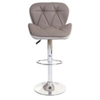 Barhocker Barstuhl Tresenhocker höhenverstellbar Kunstleder taupe-grau