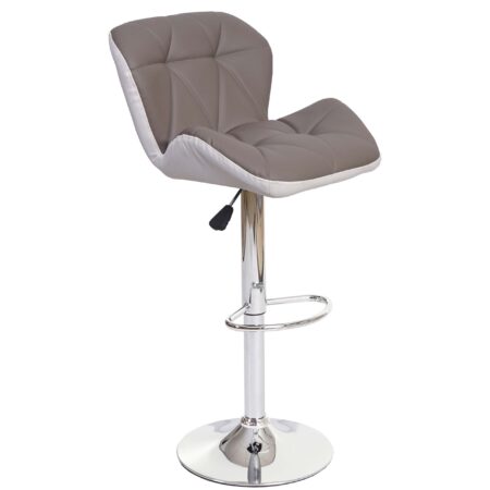 Barhocker Barstuhl Tresenhocker höhenverstellbar Kunstleder taupe-grau