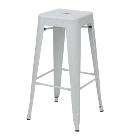 Barhocker Barstuhl Tresenhocker Metall Industriedesign stapelbar weiss