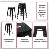 Barhocker Barstuhl Tresenhocker Metall Industriedesign stapelbar weiss
