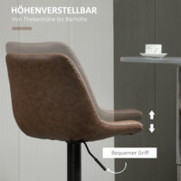 Barhocker Kunstleder höhenverstellbar mit Fussring Braun – Produktfoto zeigt modernes Design, hochwertige Materialien und funktionale Eigenschaften ideal für Wohn- oder Arbeitsbereiche. Perfekt als Einrichtungsinspiration oder zur Produktpräsentation in einem Onlineshop.